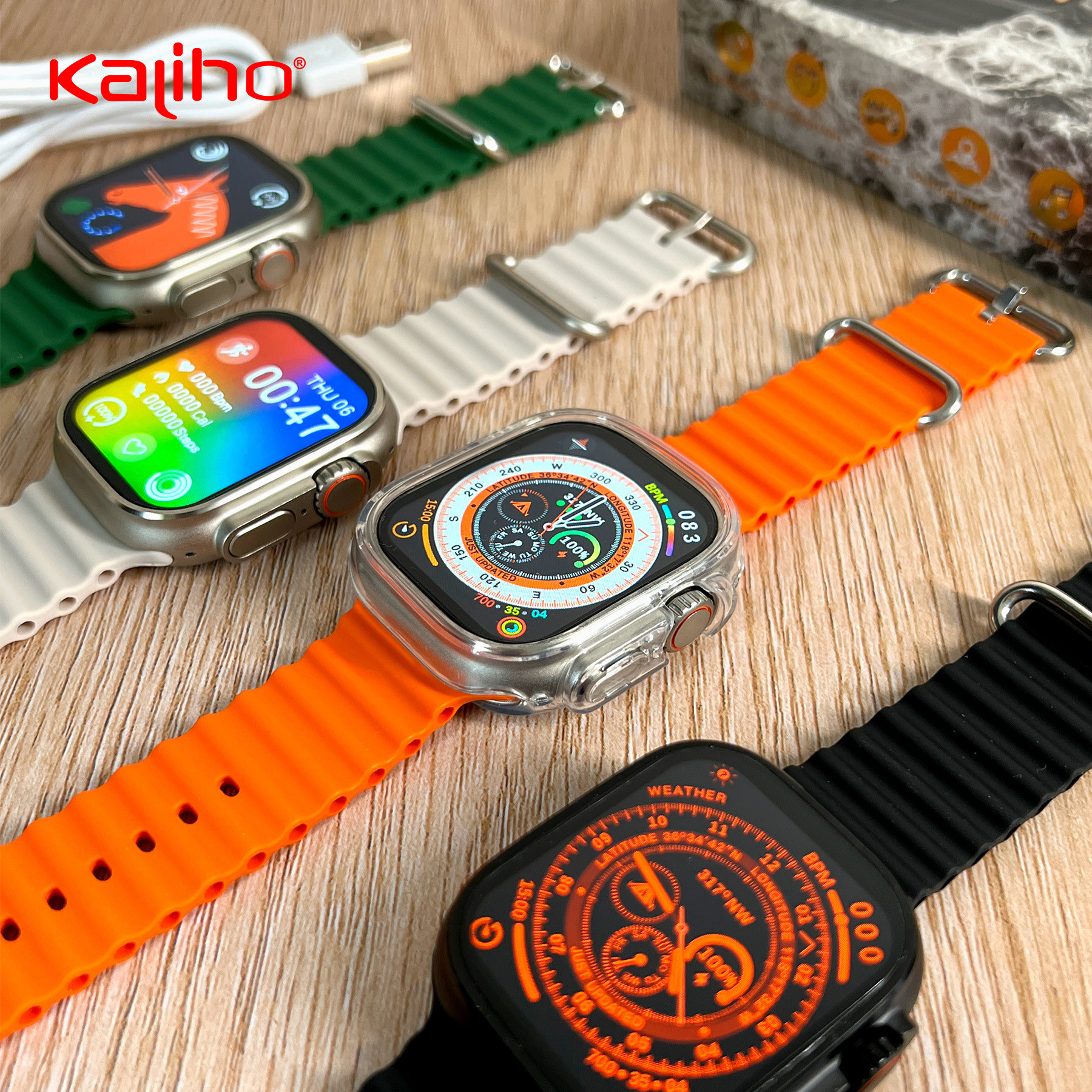 Big Screen Wireless Charging Sport Smart Watches Track Blood Pressure