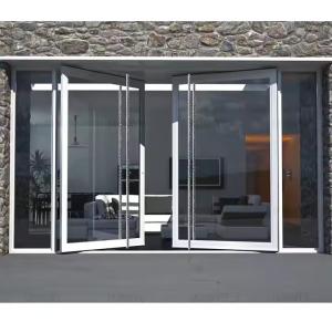 Quality 4-12mm Double Glazing Aluminum Pivot Door with Clear Glass and Stainless Steel Screen Netting Material wholesale