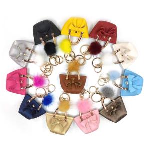 Quality Black 35g PU Leather Coin Purse Wallet Keychain Lightweight Promotional Gifts wholesale