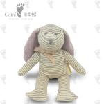 Striped Rabbit Doll Plush Toy Presents Brown Bunny Stuffed Animal 21 X 15cm