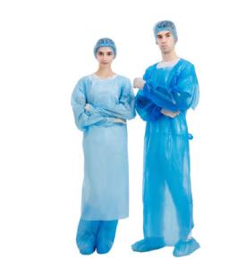 Quality Waterproof Disposable Cpe Apron Gowns With Rubber Cuffs wholesale