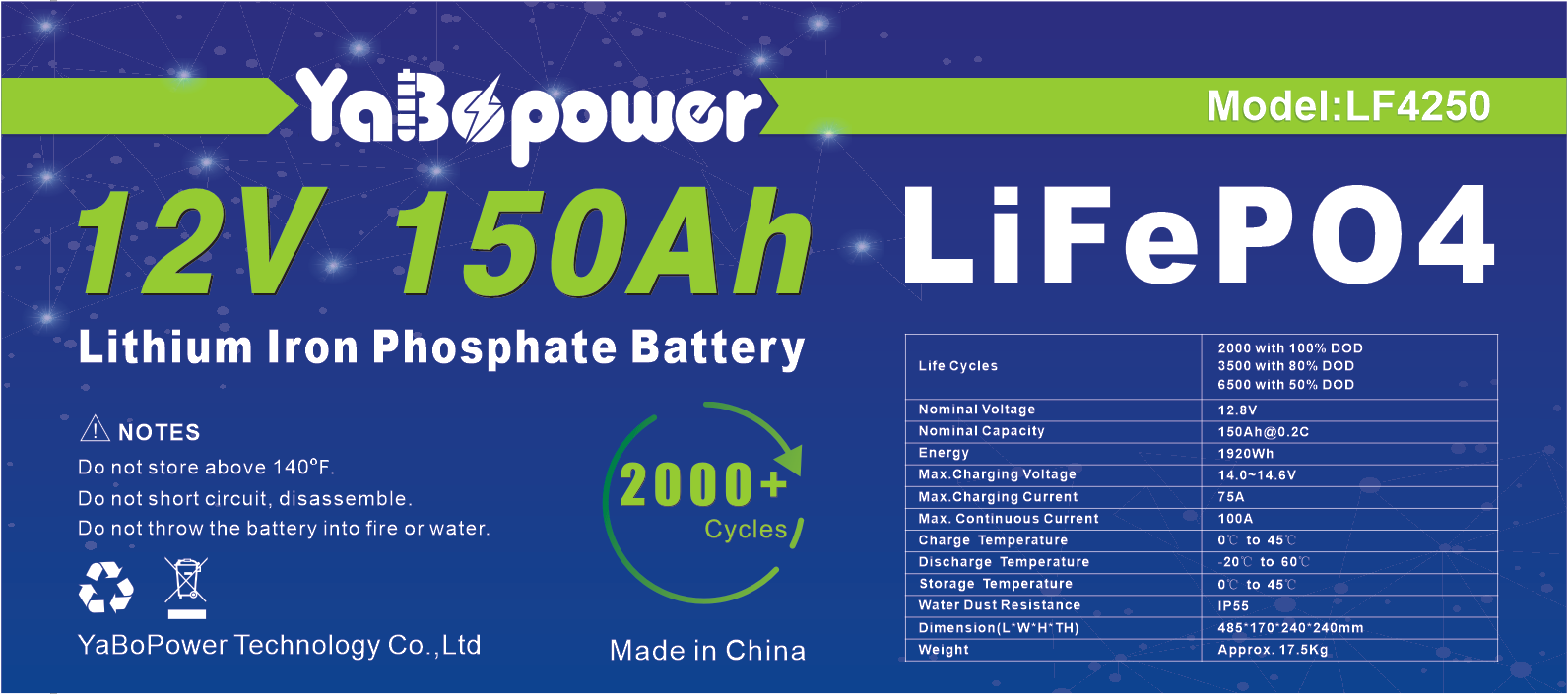 12v 120ah Lifepo4 Rechargeable Battery Pack 100Ah 110Ah 150Ah