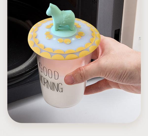 Silicone Dustproof Cup Lid Cartoon Glass Cup Lid Reusable Dustproof Mug Coffee