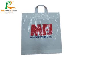 China White Plastic Soft Loop Handle Bags , Paper Shopping Bags With Handles on sale