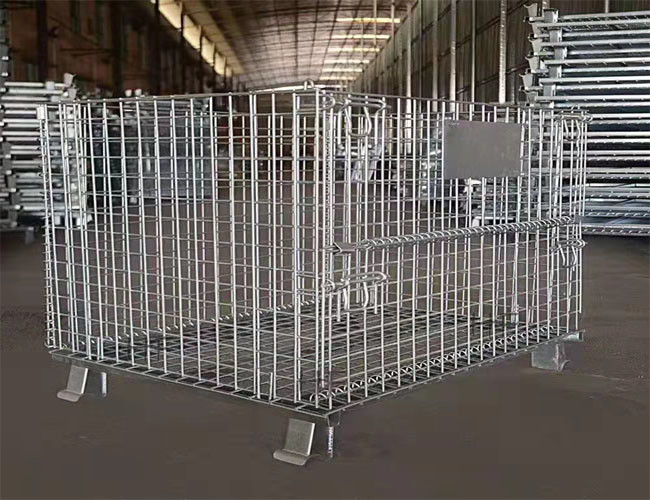 Ordinary Carbon Structural Steel 6.4mm Wire Pallet Cages Loading