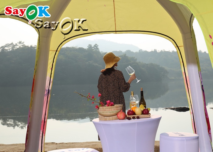 Air Tent Camping Customized Yellow Inflatable Air Tent Pop Up Gazebo Canopy Tent