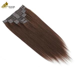 Quality Dark Brown 22 inch Clip In Hair Extensions human Hair 100% Virgin 16 Pieces wholesale