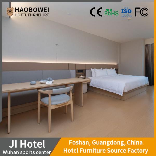 Solvent-Free Anti-Fouling Leather Ash Wood Frame King Size Bed Furniture for