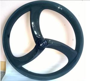 Quality New Hot sale 700c 3k/UD matt Curve tri-spokes carbon clincher for road &amp;track bike wheel wholesale