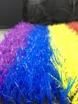 Rainbow Plastic Kids Blue Artificial Grass Carpet Mat For Kindergarten Play Area