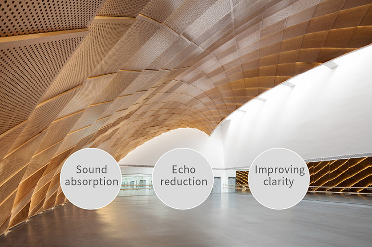 Decorative Natural Veneer Perforated Acoustic Wood Panels with E1 Grade Rating