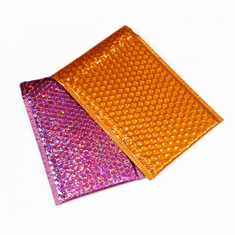 Orange Aluminized Film Bubble Bags Customizable Sparkle Offset Printed Shockproof