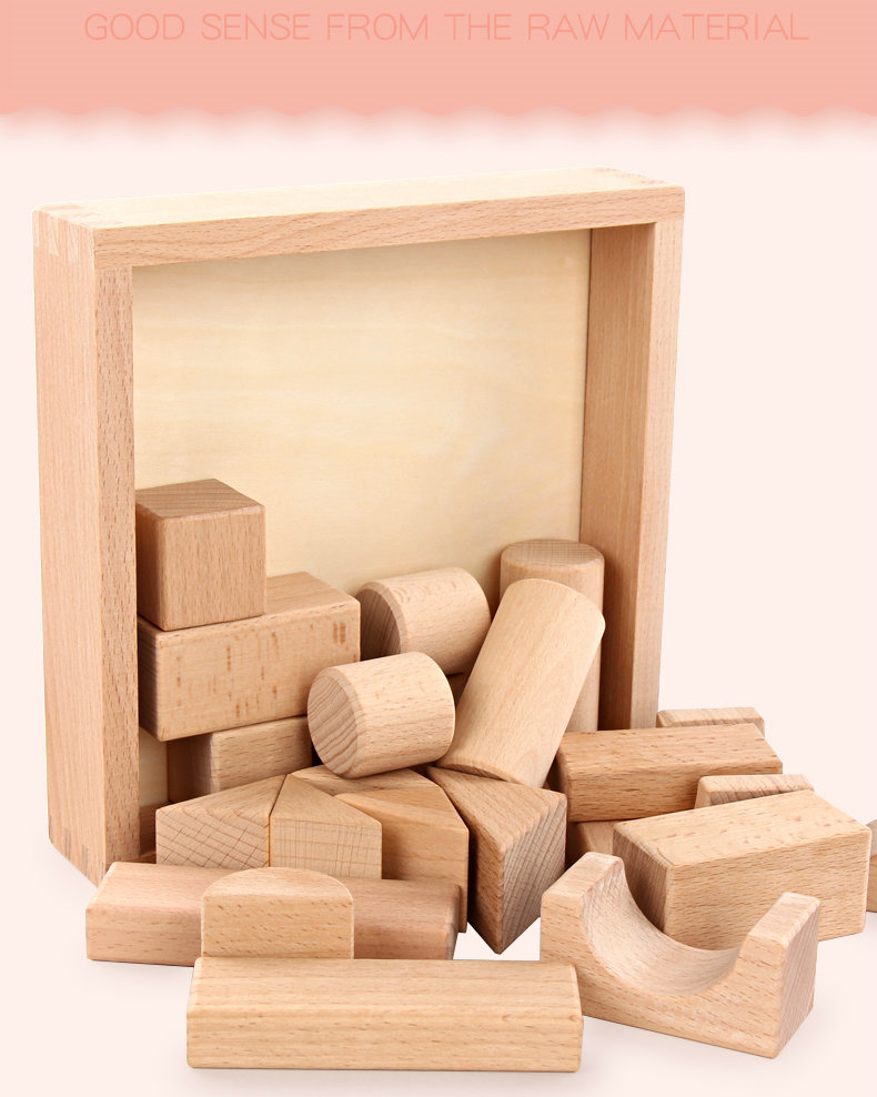 Large 22PCS Jumbo Wooden Building Blocks Classic Castle 17.5cm