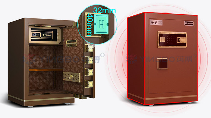 Dual Alarm Office Small Safe Deposit Box OEM H600mm Smart Fingerprint Lock