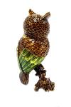 Beautiful owl handpaint metal jewelry box rhinestone owl birds enamel trinket
