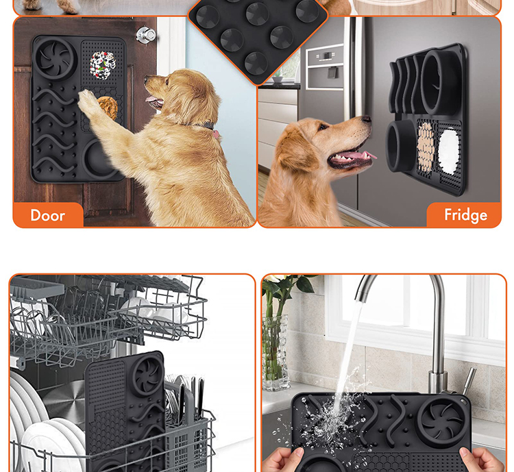 Slow Feeder Dog Lick Mat 304*204*42/430*288*42mm Cats Dogs Small Animals Custom Design