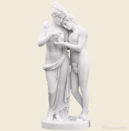 Garden Hand Carved Natural Stone Sculpture 180cm White Marble Statue