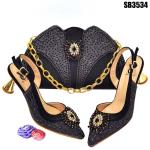 Supoo Newest Italian ladies shoes matching bags leather african wedding high
