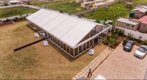 Quality White Large Outdoor Transparent Wedding Tent Sandwich Hard Walls Aluminum 6061 wholesale