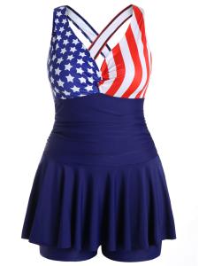 Quality 2019 New Women Swimwear American Flag Bikini Sexy Stars and Stripes Swimsuit US 4th of july Women Halter Top Bathing Sui wholesale