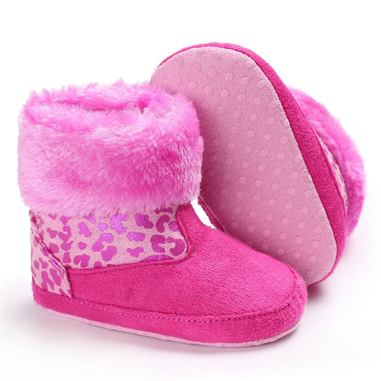 Free sample Cotton fabric Soft sole 0-2 years boy and girl hook loop baby booties