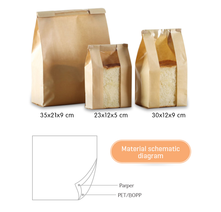 Eco Friendly Grease oil proof Bakery Bread Packaging For Sandwich bread