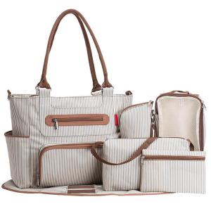 Quality Backpack Changing Bag , Mommy Nappy Diaper Shoulder Bag 7pcs Polyester wholesale