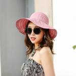 AK17593 fashion sunny beach foldable summer straw hats for womens in stock ,
