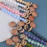 Toddlers Eco Friendly Silicone Pacifier Holder Beaded Pacifier Clip Heat