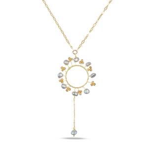Quality OEM Pearl Flower Pendant Beaded Necklace , Natural freshwater pearl necklace wholesale