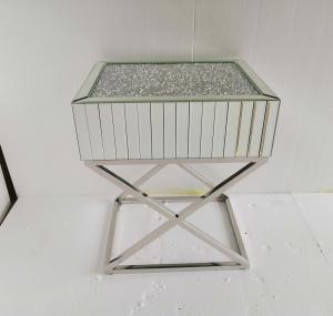 Quality X shape Mirrored Diamond Stainless Steel Side Table wholesale