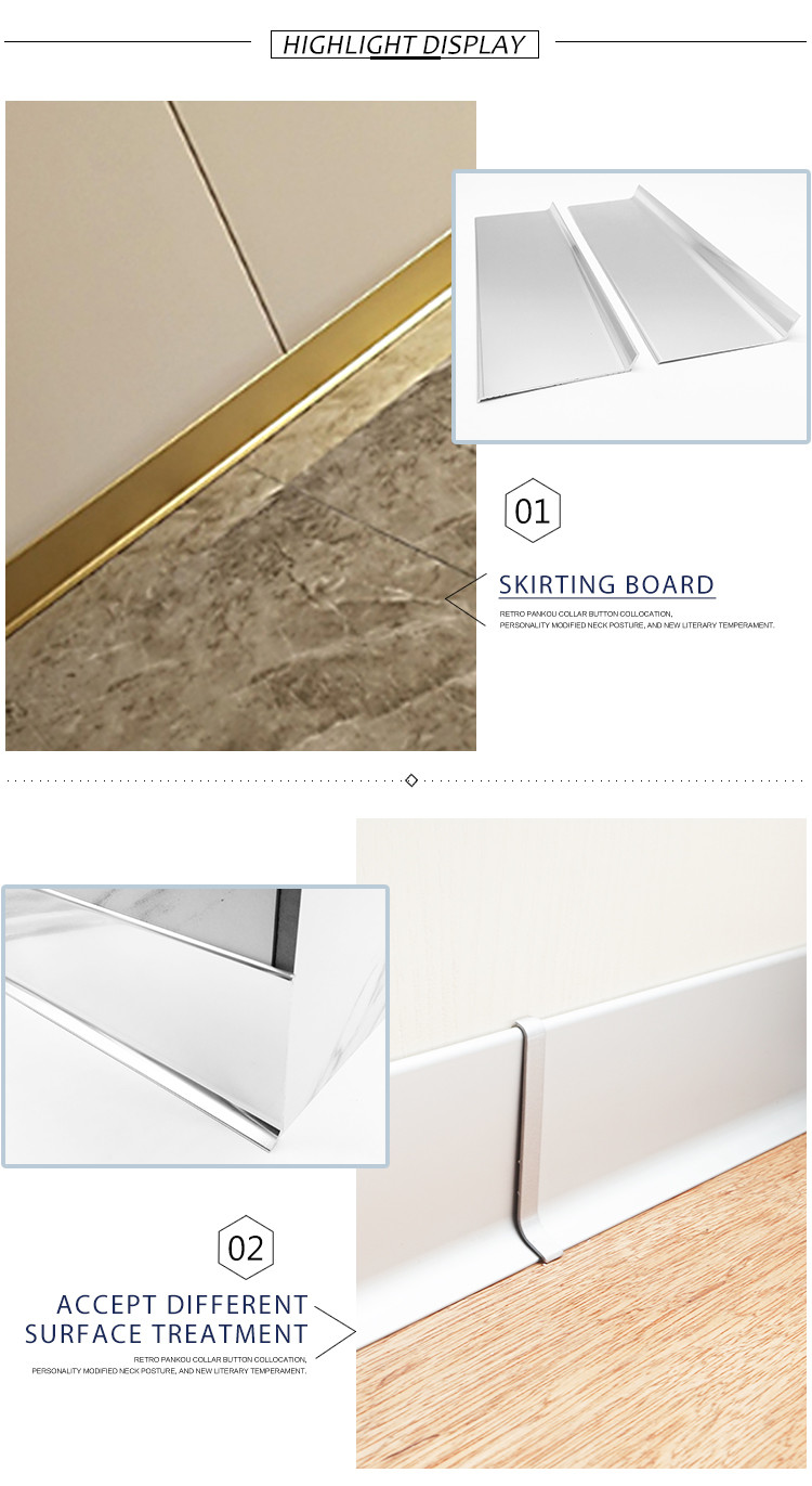 Corner Connector Skirting Board Skirting Trim Aluminium Skirting Strip