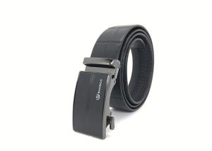 Quality 3.5cm Men Leather Ratchet Dress Belt With Automatic Click Slide Buckle wholesale