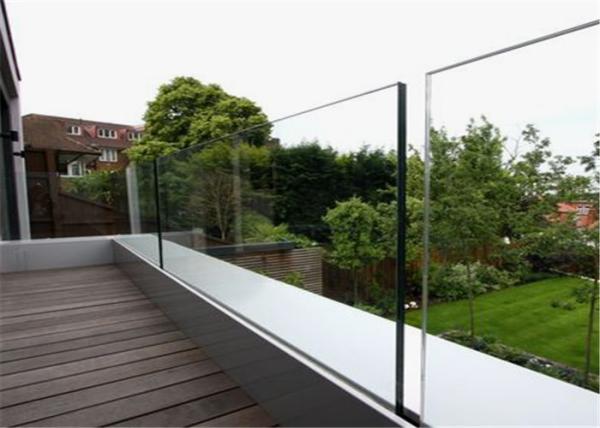 Outdoor Glass Panel Railings Frameless U Channel Glass Balustrade For Balcony