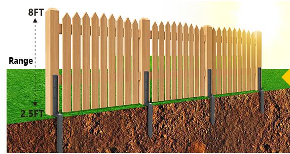 2mm Thick Steel Fence Post Repair Anchor for Repairing Tilted/Broken Wood Fence Post