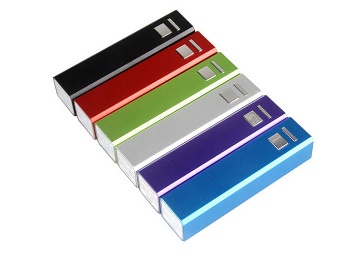 2600mAh Square Slim Metal Power Bank Mix Colors With Customized Logo