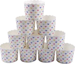 Quality PE Coating Colorful Heart Shape Paper Muffin Cups wholesale