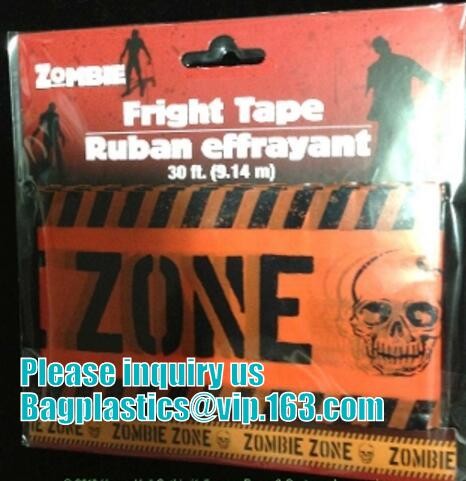 Halloween Caution Tape , Custom Printing Caution Tape Halloween Banner,Halloween Caution Tape zebra tape bagease pack