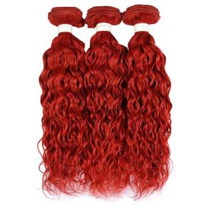 Quality Red Water Wave Remy Human Hair Bundles Sew In Weave Bundles Brazilian Bundle Deals wholesale
