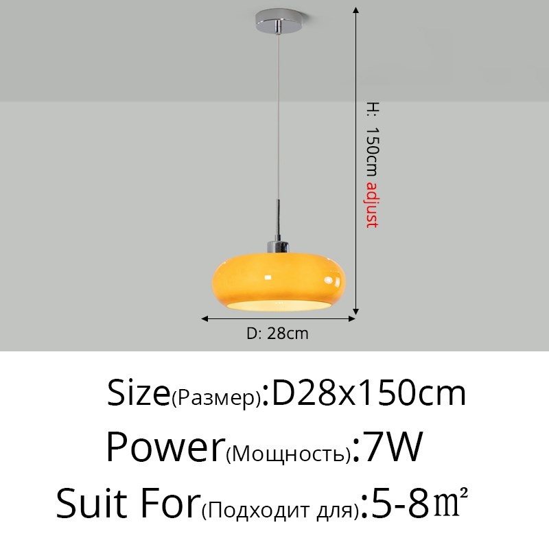 Bauhaus Pendant Light Retro Dining Room Hanging Light Cream Custard Tart Light(WH-AP-556)