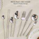 24pcs Gold Stainless Steel Flatware Set for Hotel Wedding Stocked Luxury