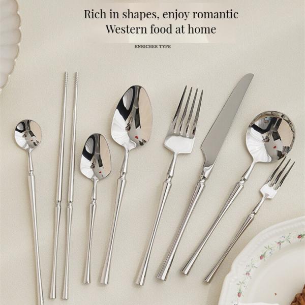24pcs Gold Stainless Steel Flatware Set for Hotel Wedding Stocked Luxury