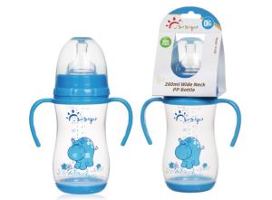 Quality 9oz 260ml Wide Neck PP Polypropylene Arc Baby Nipple Bottle wholesale