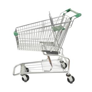 Quality American Supermarket Steel Shopping Cart 100L Trolley Grocery Cart SGS wholesale