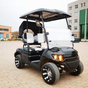 Quality Black Color 2 Seater Golf Cart 4 Wheel 10 Inch Tire 70-100km With Lithium Battery wholesale