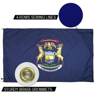Quality 3x5 Ft State Of Michigan Flag Outdoor Heavy Duty Dupont Nylon US Flags Water Resistant wholesale