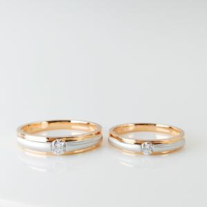 Quality Red White Double Color 7.8g gold Couple Rings For Engagement wholesale