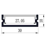 Slim Surface Mounted LED Profile Silver Color 30*10mm Aluminum
