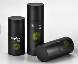 Quality Matte Black Empty Cosmetic Plastic 30ml 50ml 100ml Cylinder Liquid Skincare Container Skin Care Airless Pump Bottle For wholesale