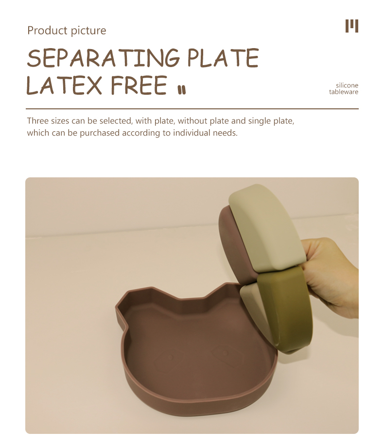 Cat Face Style Silicone Section Plate With CE BSCI Certification